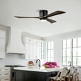 thumbnail image 6 of 52" Flush Mount Solid Wood Blades Ceiling Fan with Lights Remote Control,Quiet DC Motor, 6 Speed ,Reversible Ceiling Fan for Patio Living Room, Bedroom, Office,Indoor.(Matte Black), 6 of 14