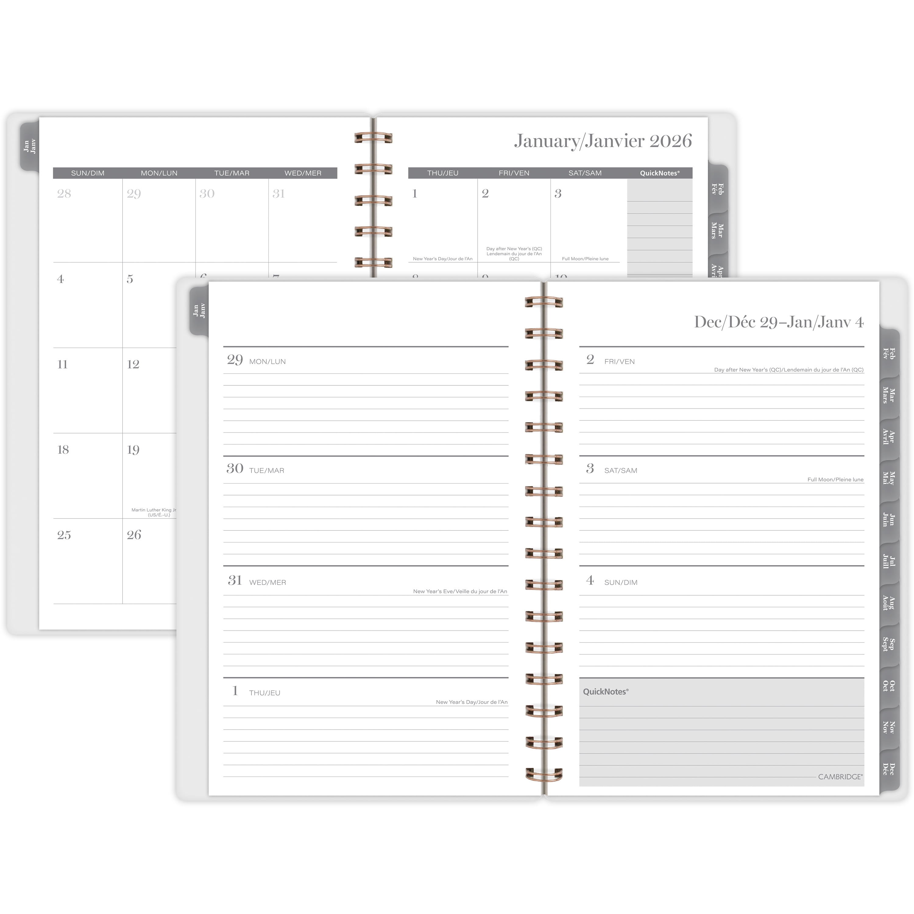 Agenda hebdomadaire Cambridge® Transcendent Pink 2026 Agenda