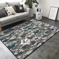 thumbnail image 3 of Area Rugs For Living Room Decor - Green Camouflage Print Soft Anti Slip Throw Washable Rugs 5x7 For Bedroom, Indoor Carpet For Bedroom Living Room 80x58In, 3 of 7