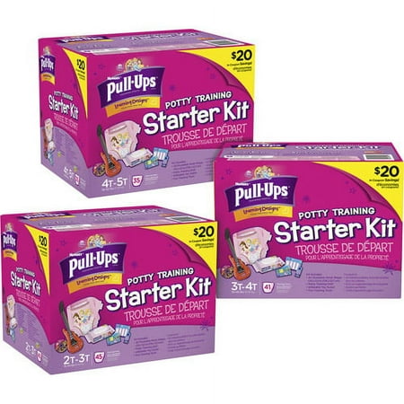 HUGGIES - Girls' Potty Training Starter Kit with Pull-Ups Learning Designs Diapers (Choose Your Size)