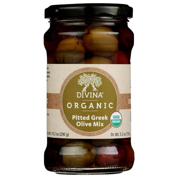 Pack of 6, Divina Organic Pitter Greek Olive Mix, 5.3 oz