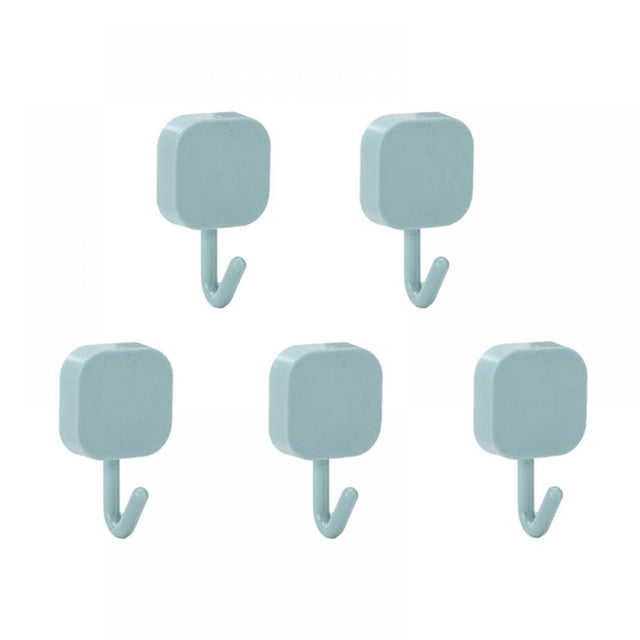 5pcs Adhesive Hooks Cute Key Hooks Double-sided Adhesive Square Key Placement Classification For Entryway Door Bathroom Kitchen