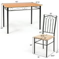 thumbnail image 2 of Costway 5 PC Dining Set Wood Metal Table and 4 Chairs Kitchen Breakfast Furniture New, 2 of 10
