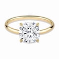 thumbnail image 3 of Cora Jewellery 2CT Cathedral Setting Cushion Moissanite Hidden Halo Engagement Ring For Women, 14K Yellow Gold, 3 of 5