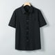 thumbnail image 1 of pstuiky camisetas de hombre, Camisa informal de manga corta con solapa y botones de color liso para hombre camisas casuales para hombre xl, 1 of 9