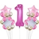 thumbnail image 5 of Billuyoard 11 Uds. Globos de confeti de látex de ágata para niño y niña, decoración para fiesta de 1er cumpleaños, globos de aluminio Kits de decoración para fiestas Rosa + lentejuelas, 5 of 6
