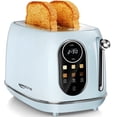 thumbnail image 1 of Keenstone tostador inteligente de visualización táctil de 2 rebanadas, tostador retro de acero inoxidable con 6 niveles de dorado, recalentar y descongelar, para bagel, tostado, pan, bandeja extraíble, 1 of 5