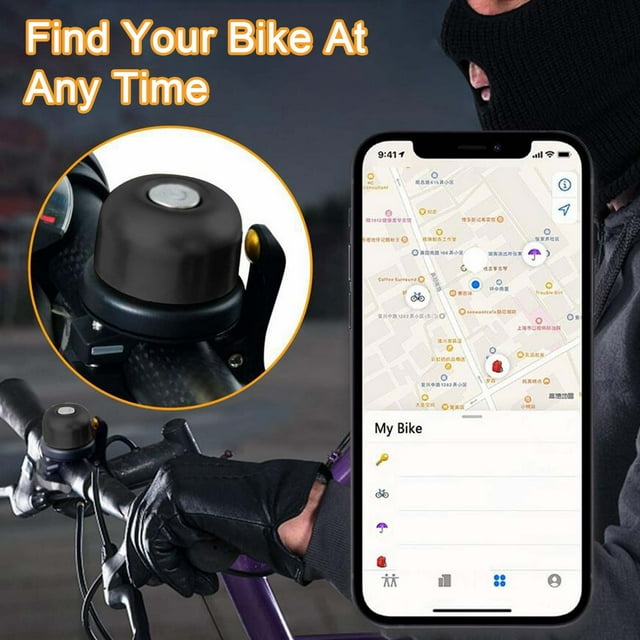 Ohmyroo Discreet Bicycle Security Bell Anti-Theft Device Holder For Hidden Tracking And Location Protection