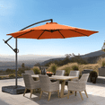 thumbnail image 6 of 10ft Offset Hanging Market Patio Umbrella with Easy Tilt Adjustment,Polyester Shade,8 Ribs for Backyard,Poolside,Lawn and Garden,Orange, 6 of 7