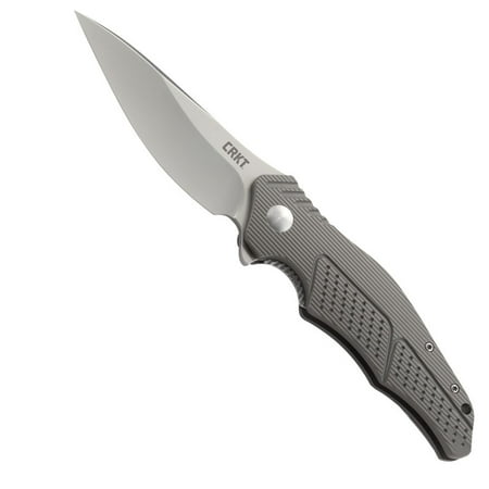 CRKT Outrage K320GXP Folding Knife IKBS Pivot Bearing System and 8Cr13MoV Satin Finish Plain Edge Blade with 6061 Aluminum (Best Knife Pivot Lube)