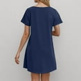 thumbnail image 3 of zbxnLI Women's Sleepshirts Crewneck Short Sleeve Nightgown Solid Color Soft Lightweight Nightdress for Women, 3 of 7