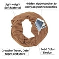 thumbnail image 3 of Pop Fashion Women's Scarf with Hidden Zipper Pocket Solid Color (Brown), 3 of 4
