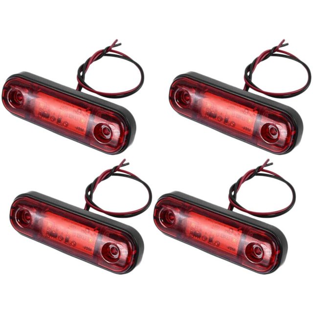 4 luces de posición laterales rojas de 3,4 pulgadas y 3 LED para camión, remolque, indicador de señal trasera, autocaravana, impermeable, 12 V-24 V