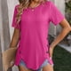 thumbnail image 4 of Faja moldeadora de cintura de verano para mujer, camiseta de manga corta con cuello redondo y botones, 4 of 7
