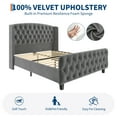 thumbnail image 2 of 51'' Tall Deep Button Tufted Wingback Headboard King Bed Frame – Upholstered Platform, Noise-Free Strong Wood Slat Support, No Box Season Needed, Easy Assembly – Modern Bedroom Furniture, 2 of 8