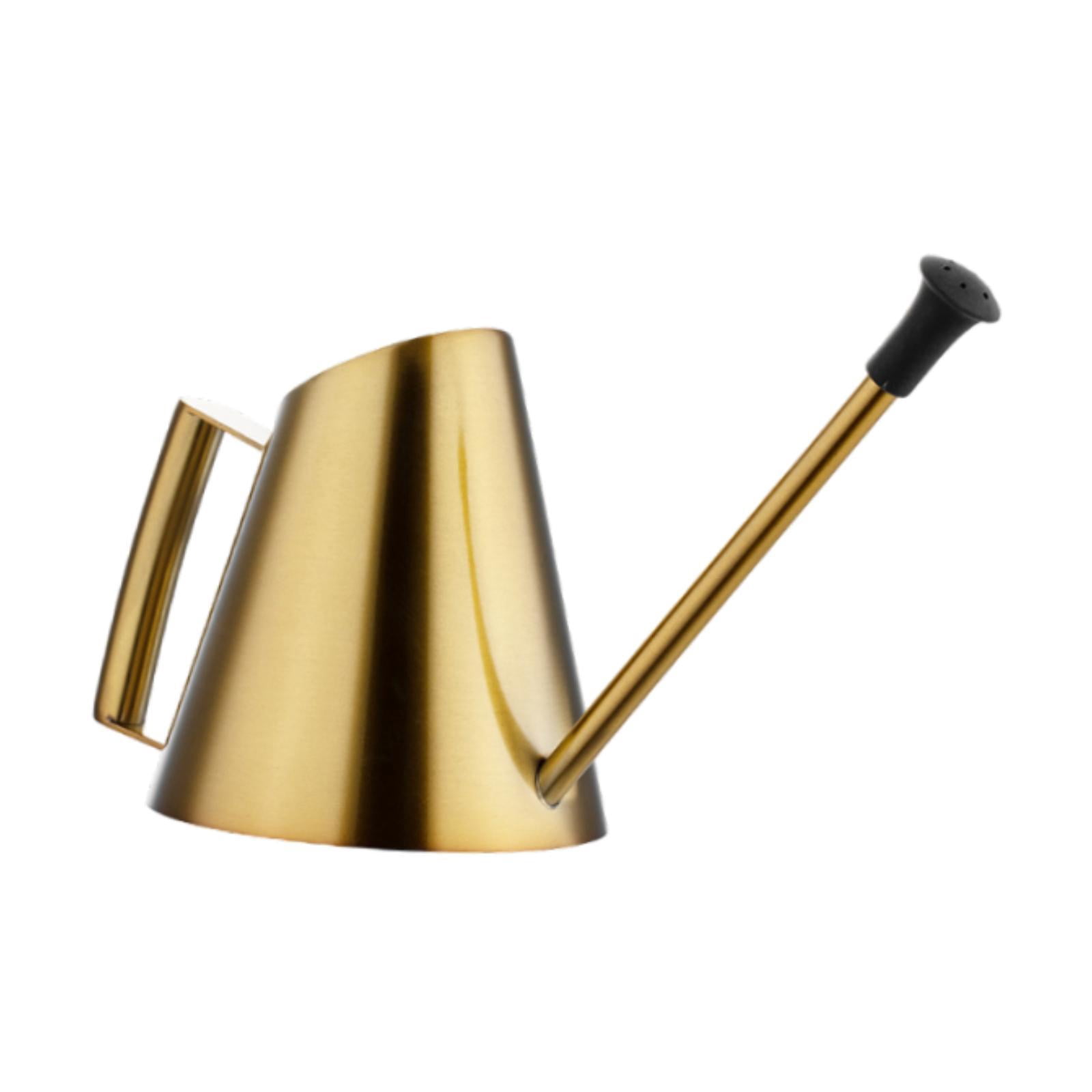 Aymzbd 900ml Watering Can Long Spout Sprinkler Head Planter Yard Lawn Backyard Planting Golden