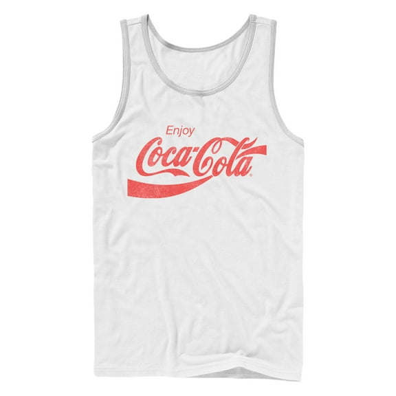 Men's Coca Cola Enjoy Logo  Tank Top White 2X Large