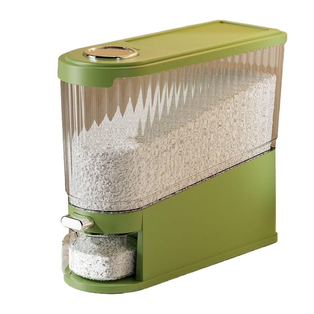 Billuyoard Contenedor de granos secos y frescos para la cocina. Lata de alta gama para almacenar alimentos secos y arroz. Almacenamiento y organización del hogar verde