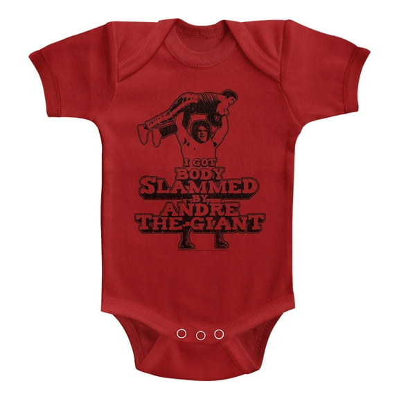 Andre The Giant Body Slam Red Baby Romper
