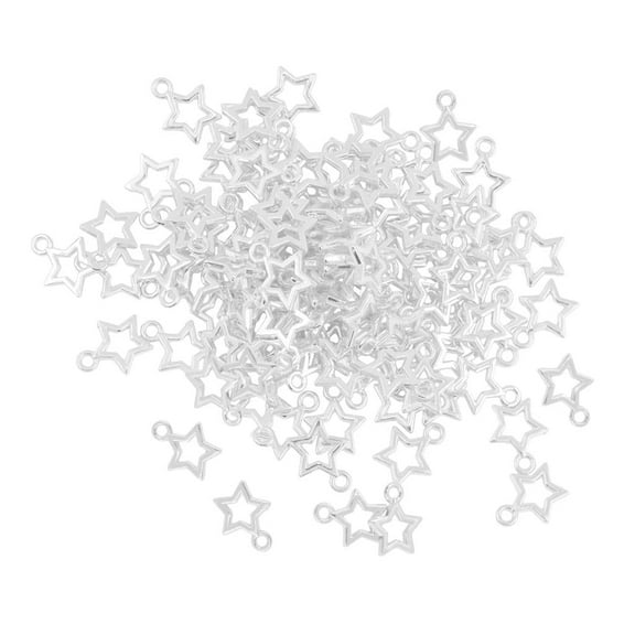 100 Pieces Hollow Out party for star Charms craft beads White
