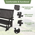 thumbnail image 6 of HIPS Patio Glider Two-Seat with Cup Holders, Durable HIPS Material, All-Weather Resistant, High Backrest and Deep Contoured Seat, Heavy Duty 900 lb, for Outdoor, Porch, Patio (Vanta Black), 6 of 6
