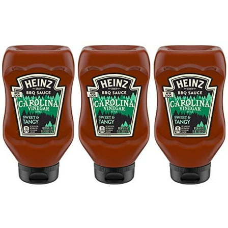 Heinz Bbq Sauce - Carolina Vinegar Style - Sweet & Tangy - Net Wt. 18.6 Oz (527 G) Per Bottle - Pack Of 3 Bottles