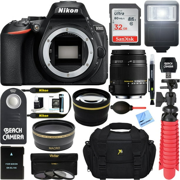 Nikon D5600 24 2 Mp Digital Slr Camera Sigma 18 250mm F3 5 6 3 Dc Os Hsm Macro Lens Accessory Bundle Walmart Com Walmart Com