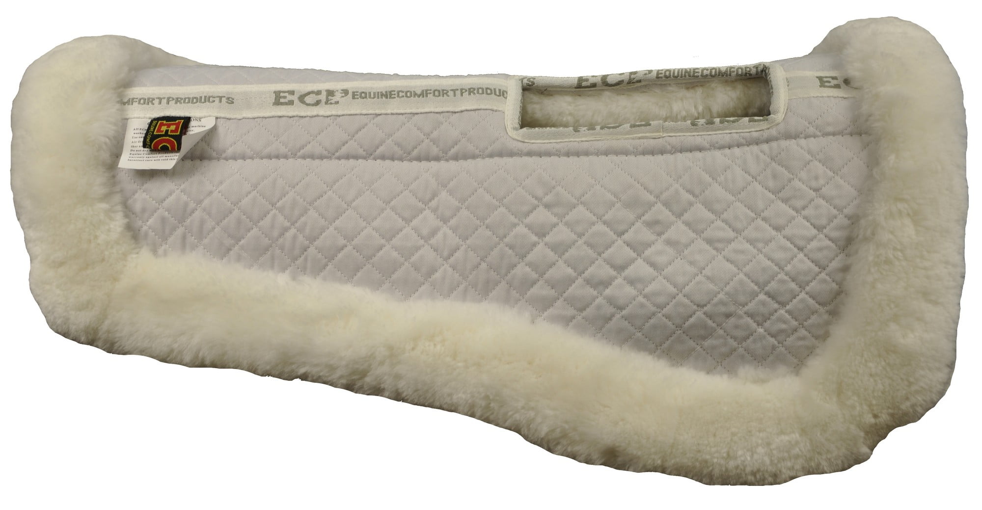 ECP Sheepskin Wither Relief Half Saddle Pad (Large, White)
