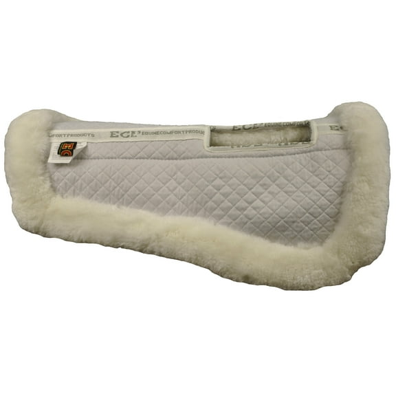 ECP Sheepskin Wither Relief Half Saddle Pad (Large, White)
