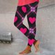 thumbnail image 1 of TaTaai Women's Valentine Print Casual Yoga Leggings, Valentine's Day Gift, Daily Home Activewear Leggings Gift, 1 of 6