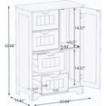 thumbnail image 2 of Llinc Store White Freestanding Floor Bathroom Storage Cabinet with 2 Tier Adjustable Shelves, 4 Drawers and 1 Door, 2 of 5
