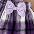 thumbnail image 6 of ZHOGXU Toddler Girl Skirt Set 2Pcs Outfits Long Sleeve Solid Color Knit Tops And Flared Mini Skirts With Bowknot Kids Cute Clothes,Purple,100, 6 of 6