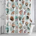 thumbnail image 2 of Summer Watercolor Bathroom Shower Curtain, Blue Ocean Seashell Waterproof Washable Soft Bath Curtain for Bathtub Decor with 12 Hooks&Grommet, 60x72 Inch, 2 of 9