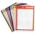 thumbnail image 7 of 30 Pack Heavy Duty Dry Erase Pocket Sleeves | 10 x 14 Inch Sheets | 30 Assorted Colors | Ultra Clear Plastic Erasable Pockets (with Markers), 7 of 7