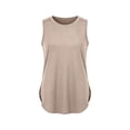 thumbnail image 4 of GUACER Sleeveless Tops for Women Fashion Round Neck Side Split Curved Hem Tank Tops, 4 of 6