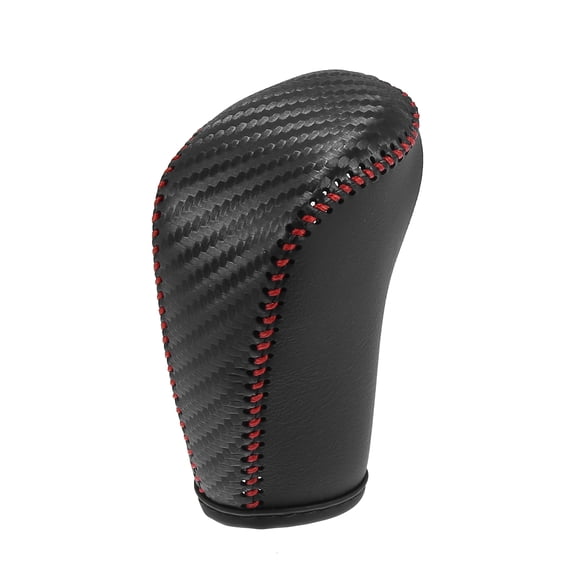 Car Faux Leather Carbon Fiber Black Gear Shift Knob Cover for Nissan Altima 2019-2021 Sentra Kicks Versa Black Line