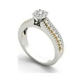 thumbnail image 2 of 1/2 Carat T.W. Diamond Yellow Two-Tone Split Shank Cluster 10kt White Gold Engagement Ring, 2 of 5
