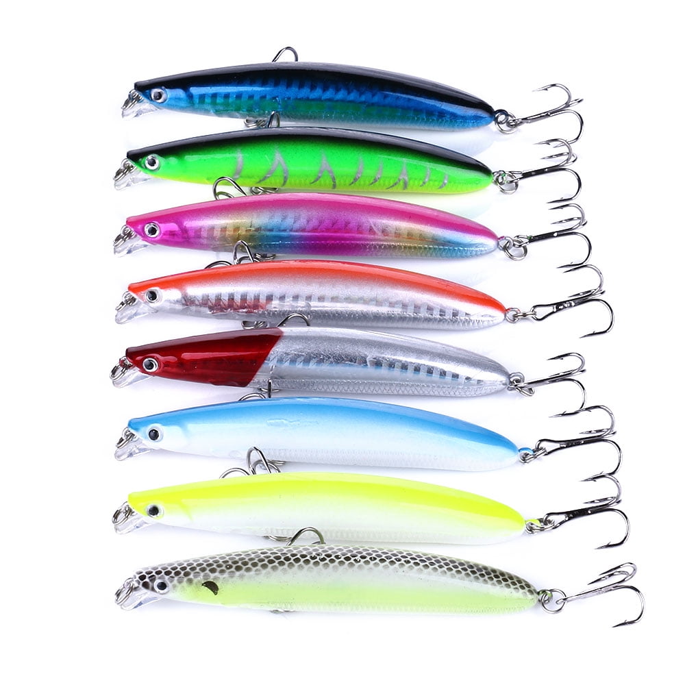 HENGJIA Fishing Deep Diving Fishing Lures Swimbait Large Sinking Minnow Lure Saltwater Jerkbait Lure 8Pcs/kit, 3.54in/0.32oz