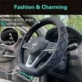 thumbnail image 2 of PINCTROT D Shaped 14.5 - 15 Inch Steering Wheel Cover Great Grip with 3D Honeycomb Anti-Slip Design, Flat Bottom 14.5 - 15 Inch (Blue), 2 of 6