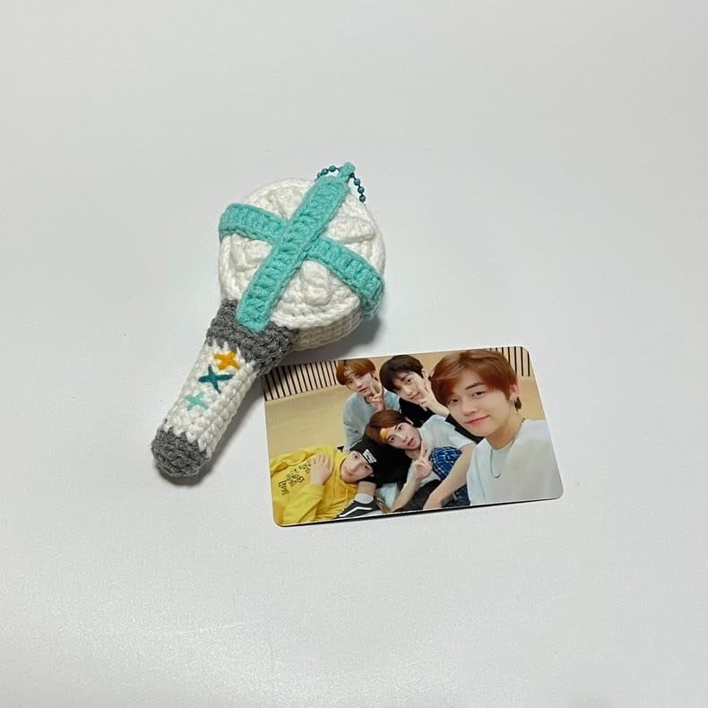 TXT Lightstick Ver.1 Lovely Mini Light Stick Bag Pendant Keychain Key Ring Handmade Crochet(DIY)