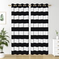thumbnail image 5 of Nanqianyi Black White Horizontal Striped Blackout Curtains, Thermal Insulated Classic Grommet Drapes for Bedroom Living Room, 2 Panels 42"W x 96"L, 5 of 10