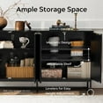 thumbnail image 5 of EYYTHUNG 4 Door Fluted Sideboard Buffet Cabinet, Modern Accent Storage Credenza with Adjustable Shelves, Black, 5 of 7