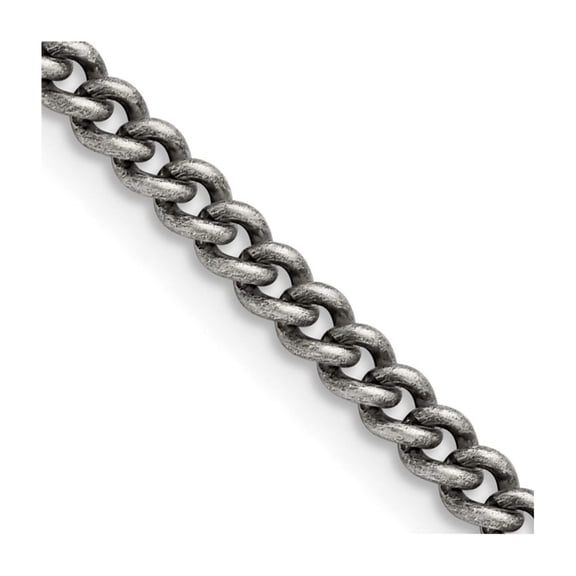 Chisel Stainless Steel 4.0mm 30in Round Curb Antiqued Chain Necklace