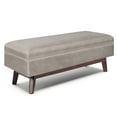 thumbnail image 2 of WyndenHall  Ethan Mid Century Modern Table Ottoman Distressed Grey Taupe 48" W x 18" D x 18.5" H Wood,Faux Leather Square Faux Leather, 2 of 5