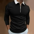 thumbnail image 2 of Mens Button Down Shirt Men's Graphic T Shirts Mens T Shirts Pack Plan Shirt Pocket One Romper Plain Bodysuit Pajama Chambray Long Sleeve Long Sleeve Blouse Suede Men Men Casual Soild Black 2XL, 2 of 5