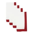 thumbnail image 2 of Fennco Styles Two-Tone Hemstitch Cloth Napkins 20" W X 20" L, Set of 4 - White & Red Contrast Border Design Dinner Napkins for Everyday Use, Banquets, Family Gatherings and Special Events …, 2 of 4