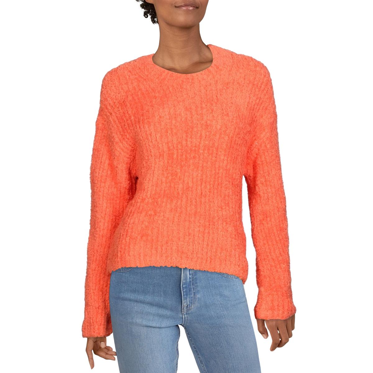 1. STATE Womens Orange Long Sleeve Crew Neck Sweater Size: M