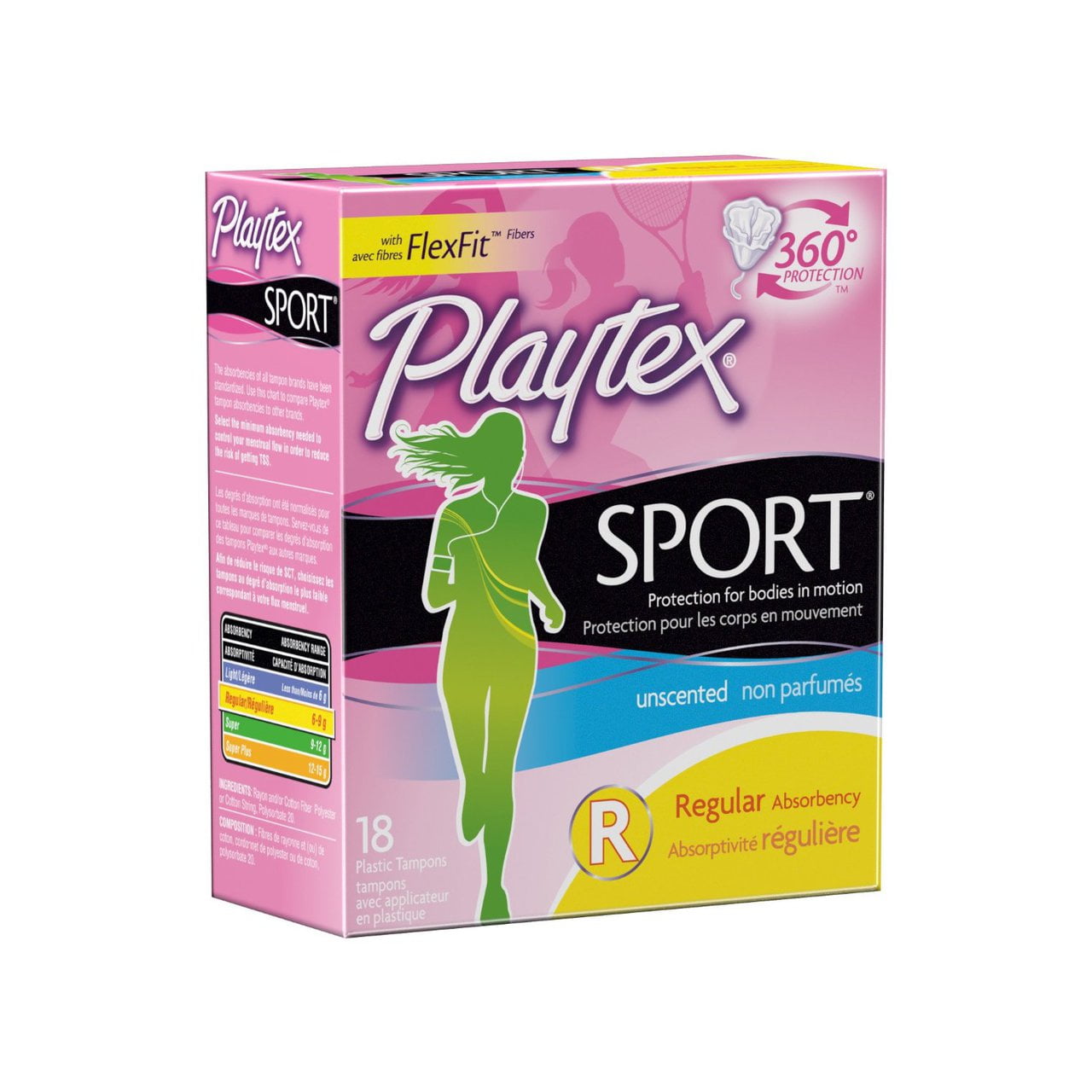 12 PACKS Playtex Sport Tampons with FlexFit Technology, Regular