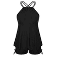 thumbnail image 2 of Firpearl Plus Size Tankini Swimsuits for Women Flowy High Neck Bathing Suit Top with Shorts Cross Back 2 Piece Swimwear, 2 of 6