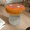 Mushroom[Orange], variant on 13.4" Oversized Mushroom Statue Stool, Resin Garden Stool with Forest Base, Multi-Purpose Plant Stand & Side Table for Patio, Balcony & Courtyard, Red
